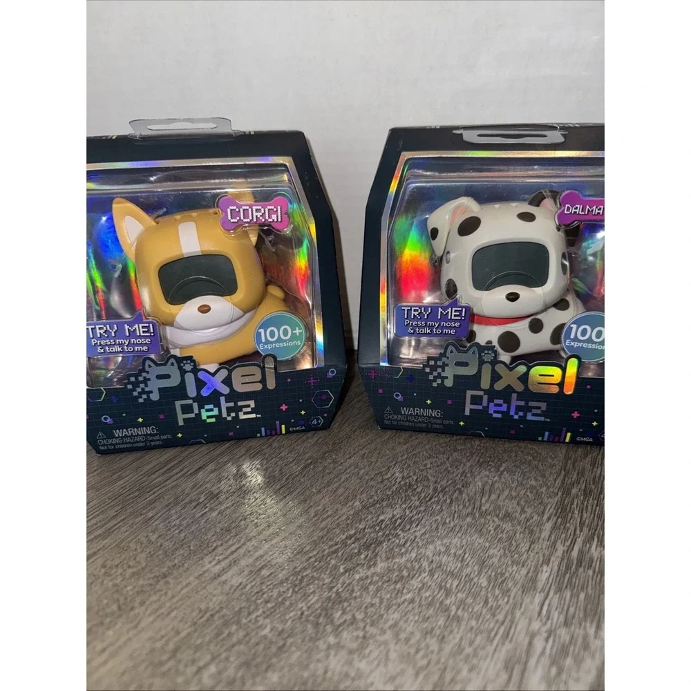 Pair of New Pixel Petz Corgi and Dalmation Electronic Toy Noise & Lights